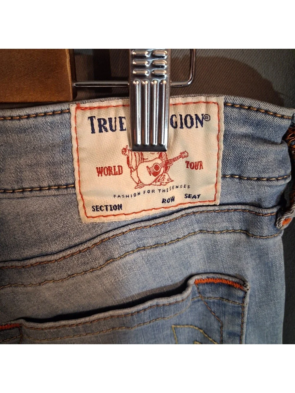 True Religion Jennie Curvy Mid Rise Skinny Jeans Size 33 Light Blue